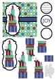 Christmas Presents Decoupage Card - Aqua, Navy & Red
