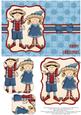Elves Happy Christmas Pyramage Card - Red & Blue