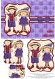 Elves Happy Christmas Pyramage Card - Red & Violet