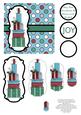 Christmas Presents Pyramage Card - Red, Blue & Teal