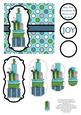 Christmas Presents Pyramage Card - Aqua, Green & Teal