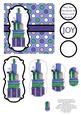 Christmas Presents Pyramage Card - Indigo, Blue & Green