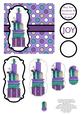 Christmas Presents Pyramage Card - Teal & Violet