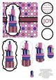 Christmas Presents Pyramage Card - Plum, Blue & Mauve