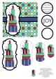 Christmas Presents Pyramage Card - Aqua, Navy & Red
