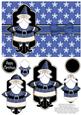 Sweet Santa Pyramage Card - Blue