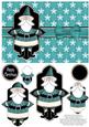 Sweet Santa Pyramage Card - Teal