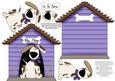 In the Dog House Kennel Shaped Decoupage Card - Wisteria