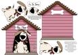 In the Dog House Kennel Shaped Decoupage Card - Dusky Pink