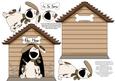 In the Dog House Kennel Shaped Decoupage Card - Neutrals