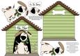 In the Dog House Kennel Shaped Decoupage Card - Olive Green