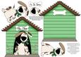 In the Dog House Kennel Shaped Decoupage Card - Spring Green