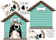 In the Dog House Kennel Shaped Decoupage Card - Aqua
