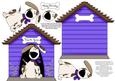 Dog and Kennel Shaped Decoupage Card - Bright Violet