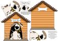 Dog and Kennel Shaped Decoupage Card - Soft Orange