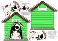 Dog and Kennel Shaped Decoupage Card - Deep Spring Green