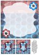 Frilly Corset 8x8 Insert & Tags - Sky Blue & Burgundy