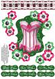 Frilly Corset 8x8 Decoupage Extras - Hot Pink & Green