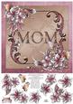 Winter Flowers 8x8 Decoupage Card - Mom - Pink and Brown