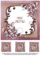 Christmas Winter Flowers 8x8 Insert & Tags - Pink & Brown