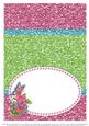 Glittery Butterflies & Flowers Insert - Pink & Green