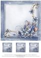Merry Christmas Winter Flowers 8x8 Insert & Tags - Blue