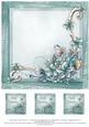 Merry Christmas Winter Flowers 8x8 Insert & Tags - Aqua