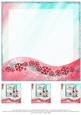 Dog & Cat Playing 8x8 Christmas Insert & Tags - Red & Mint