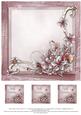 Merry Christmas Winter Flowers 8x8 Insert & Tags - Pink