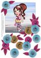 Sassy Teen 8x8 Decoupage Optional Extras - Pink & Blue