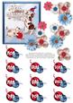 Dog & Cat Playing Christmas Optional Extras - Red & Blue