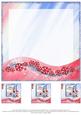 Dog & Cat Playing 8x8 Christmas Insert & Tags - Red & Blue
