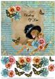 Vintage Lady in Lace Frame Decoupage Card - Thinking of You