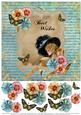 Vintage Lady in Lace Frame Decoupage Card - Best Wishes
