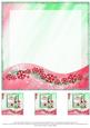 Dog & Cat Playing 8x8 Christmas Insert & Tags - Red & Green
