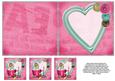 Cute Bunny & Cake 6x6 Insert & Tags - Pink & Aqua