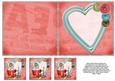 Cute Bunny & Cake 6x6 Insert & Tags - Red & Blue