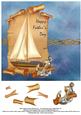 Sail Boat on a Scroll 8x8 Decoupage Card - Happy Fathers Day