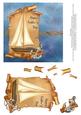 Sail Boat on a Scroll 6x6 Decoupage Card - Happy Fathers Day