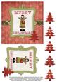 Merry Christmas Girl 6x6 Decoupage Card - Red & Green 1