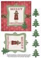 Merry Christmas Girl 6x6 Decoupage Card - Red & Green 2