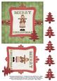 Merry Christmas Girl 6x6 Decoupage Card - Red & Green 3