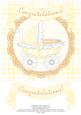 Congratulations Pram 8x8 Decoupage Card - Baby - Yellow