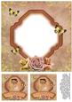 Vintage Lady in Frame 8x8 Insert & Tags 2 - Peach & Lemon