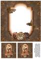 Vintage Lady in Frame 8x8 Insert & Tags 3 - Brown & Bronze