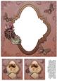 Vintage Lady in Frame 8x8 Insert & Tags 4 - Pink & Plum