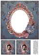 Vintage Lady in Frame 8x8 Insert & Tags 6 - Blue & Pink