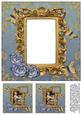 Vintage Lady in Frame 8x8 Insert & Tags 8 - Blue & Gold