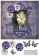 Vintage Lady in Frame 8x8 Decoupage Card 9 - Purple & Green