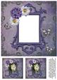 Vintage Lady in Frame 8x8 Insert & Tags 9 - Purple & Green